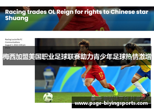 梅西加盟美国职业足球联赛助力青少年足球热情激增