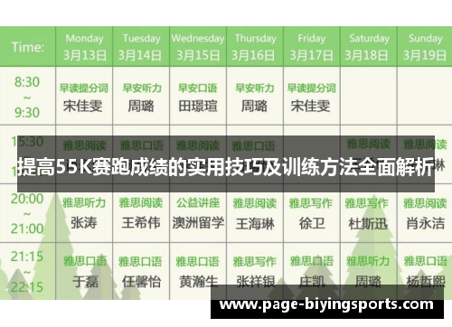 提高55K赛跑成绩的实用技巧及训练方法全面解析