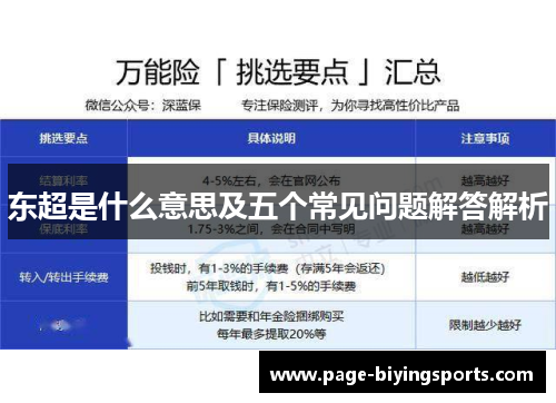 东超是什么意思及五个常见问题解答解析